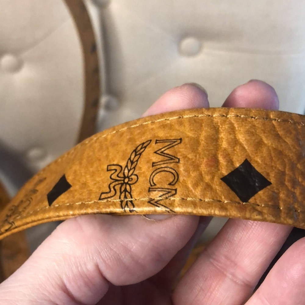 MCM - Large Classic Shopper Tote in Visetos Monogram Coated Canvas - Cognac EUC - Picture 12 of 13
